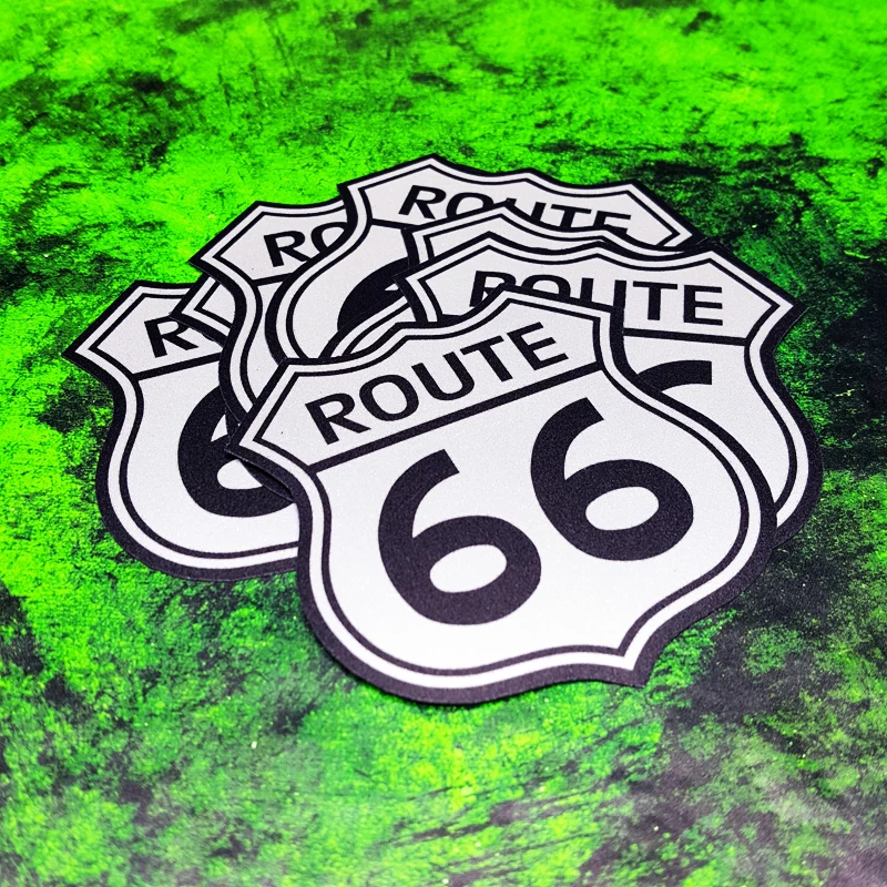 S309 Vinyl Car Stickers US Route 66 Reflective Waterproof Motorcycle Helmet Decals Whole Body Scratch Cove Patches Fashion