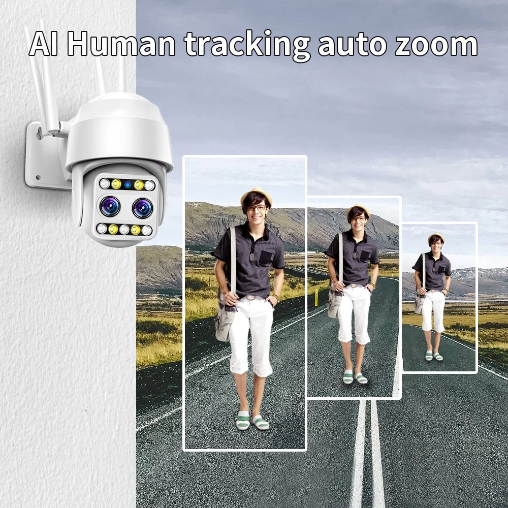 Top 5mp Ip Camera Outdoor Ptz Wifi Camera 10x Digitale Zoom Waterdichte Beveiliging Met Ai Human Detect Tracking Cctv