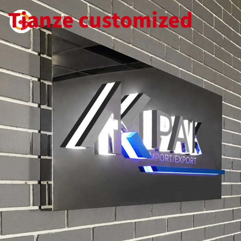 

(customized)JAGUARISGN Custom Polished Stainless Steel Company Name Logo Illuminated Sign Board Retroiluminado Letr