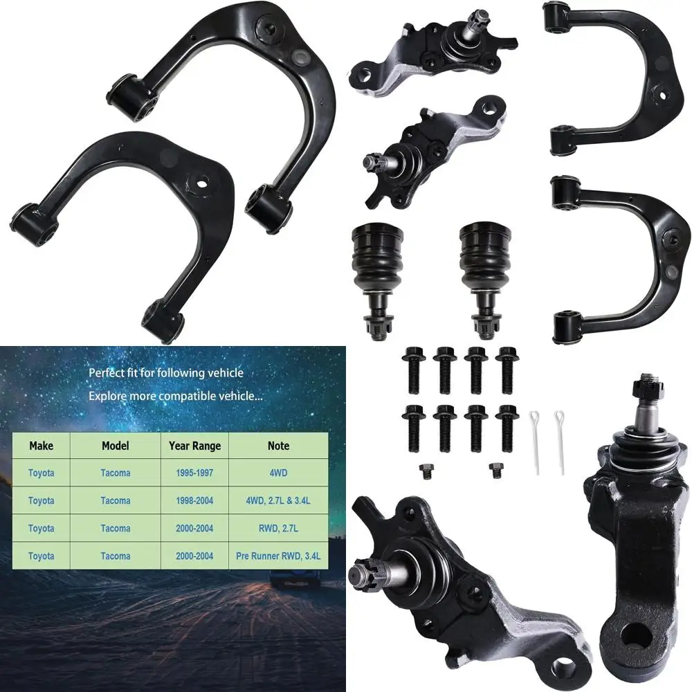 

Front Upper Control Arm + Front Lower and Upper Ball Joint FITS for Toyota Tacoma 1995-2004 (4WD)/ Tacoma 2000-2004 (RWD), K6406
