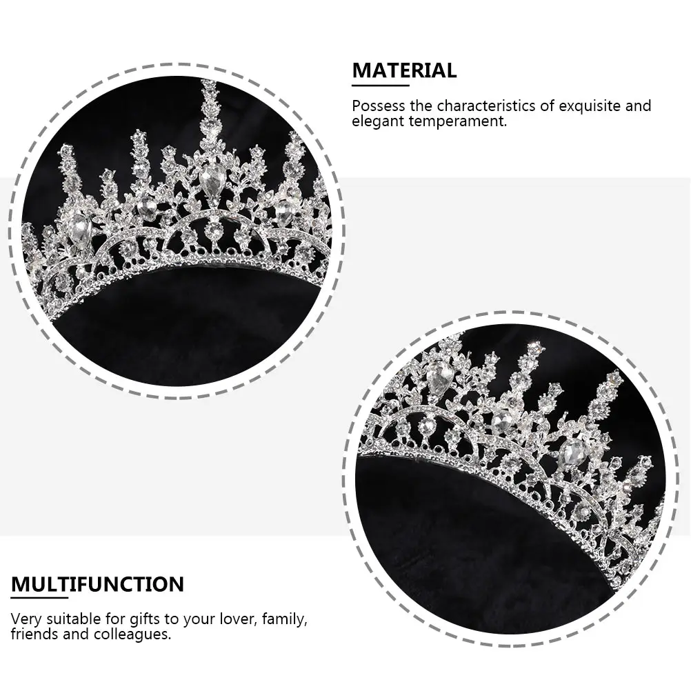 

Bridal Crown Wedding Tiara Rhinestone Headband Delicate Headpiece for Women Elegant Hairstyle Accessory Bride Prom Party