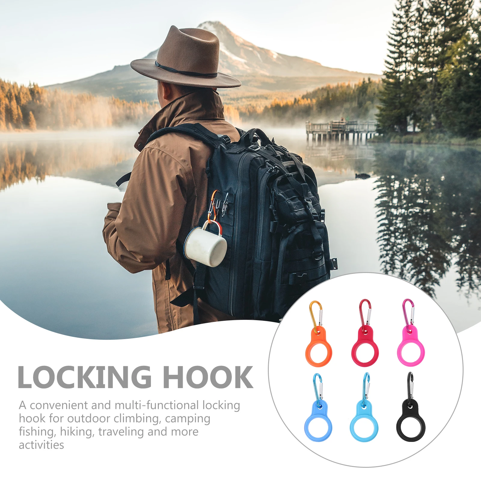 

6Pcs Water Bottle Buckle Heavy Duty Wear-Resistant Bottle Holder Clip for Travel Hiking Camping Fishing Climbing Outdoor