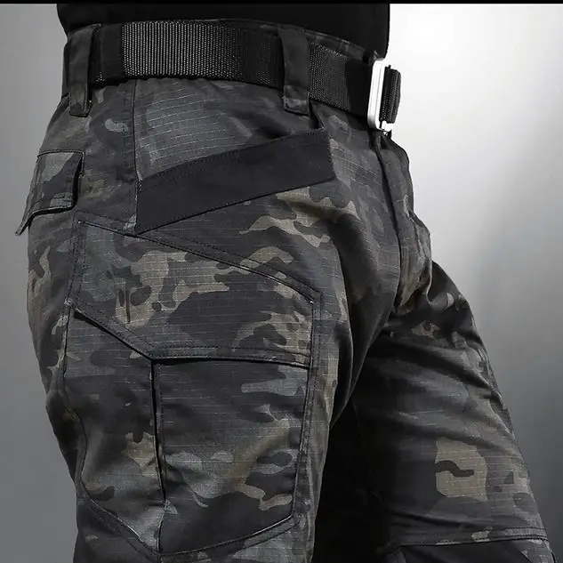 Forbearance outdoor tactical pants high-end camouflage pants clothing men's spring and autumn tied feet Velcro overalls