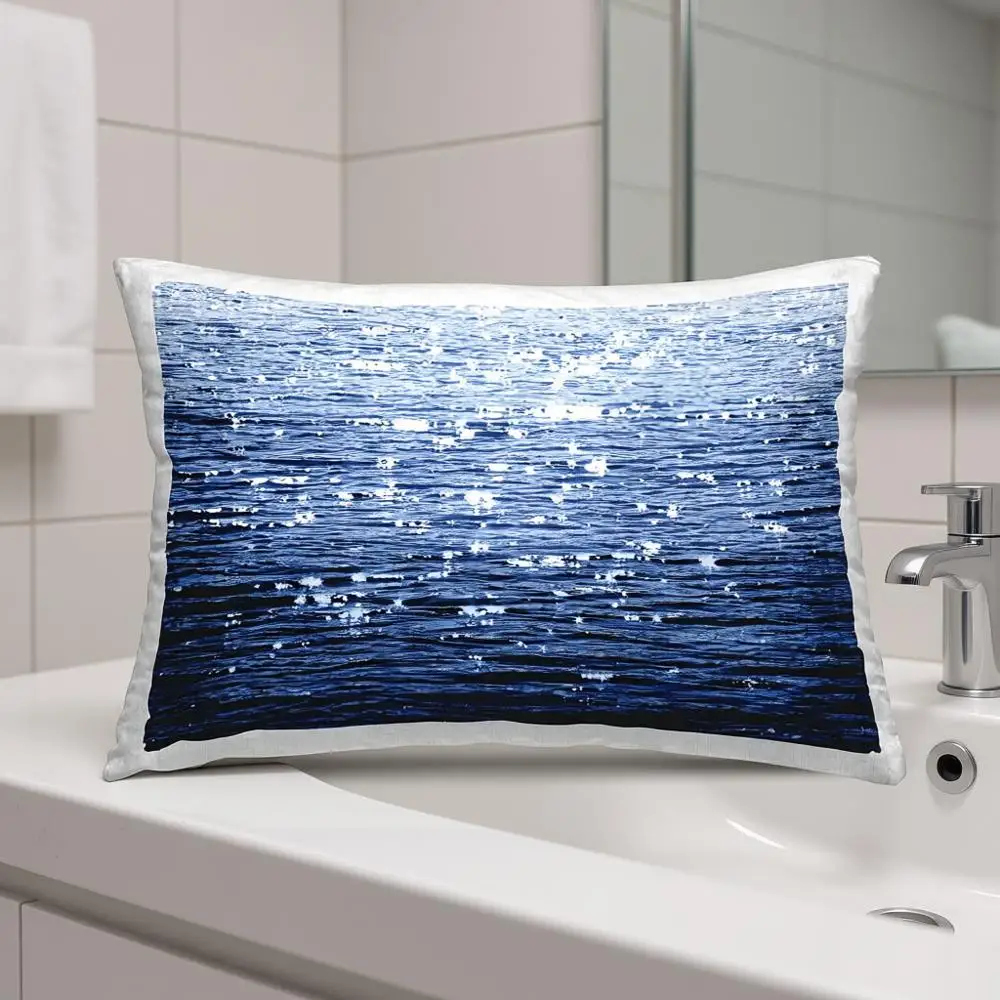 

Indoor Decorative Throw Pillow, 14x7x20 Inches, Blue Ocean Sunset