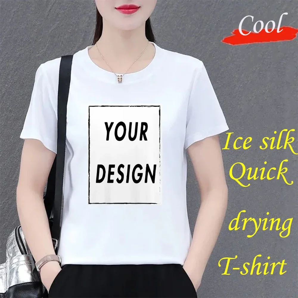 Customization T-shirt Tops Summer Fashion Classic Women's Black T-shirt To Customize Your Exclusive Pattern You Want To Print