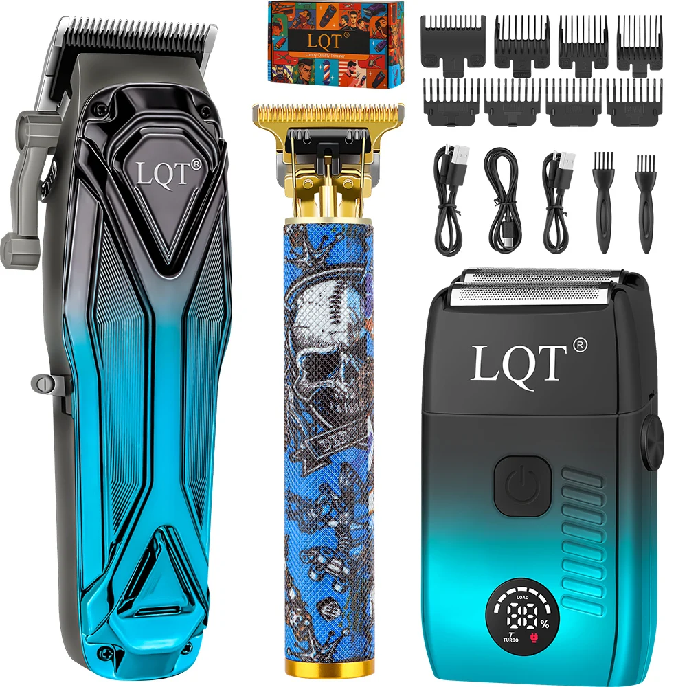 LQT 3 In 1 Hair Clipper Set Christmas New Year Present For Men Professional  T Blade Trimmer Shaver Barber Hair Cutting  Kit