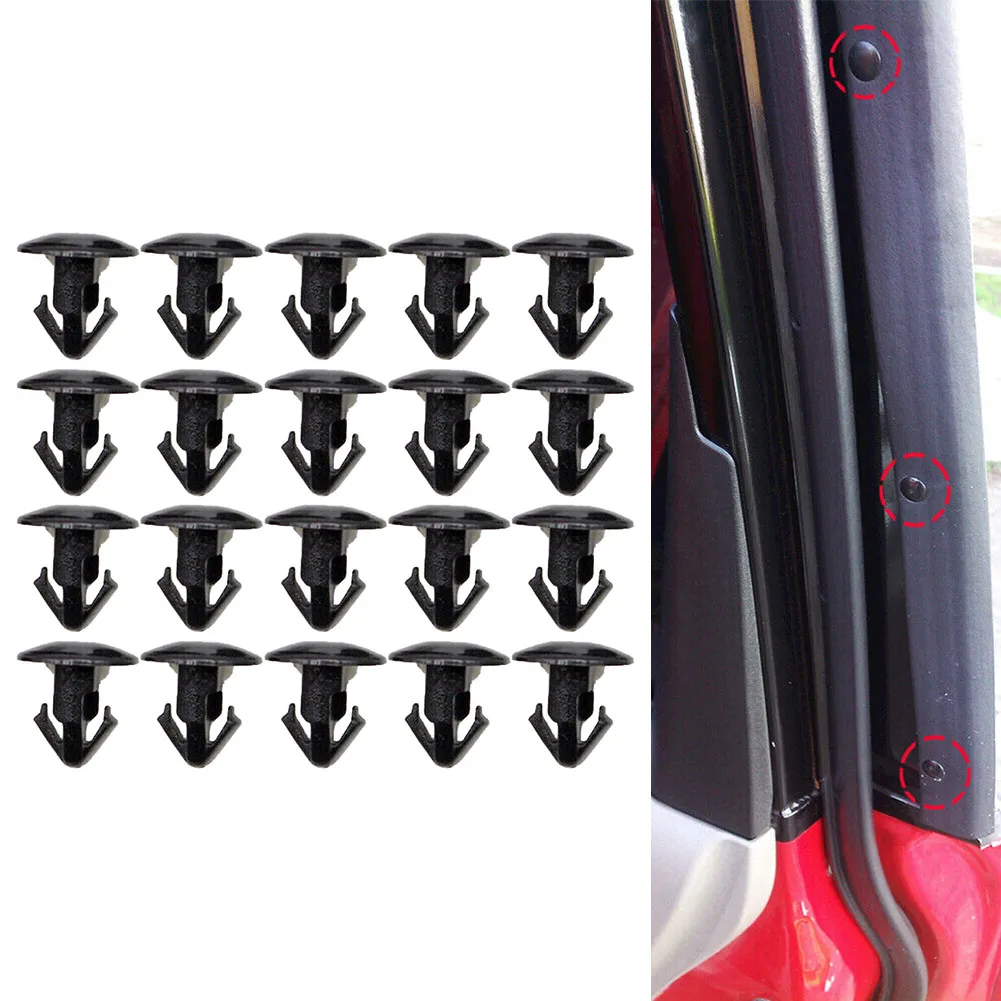 20pcs/set Car Rear Door Upper Weatherstrip Nylon Clip 88085089922 For Infiniti QX50 EX35 For Qashqai J10 J11 X-Trail T31 T32