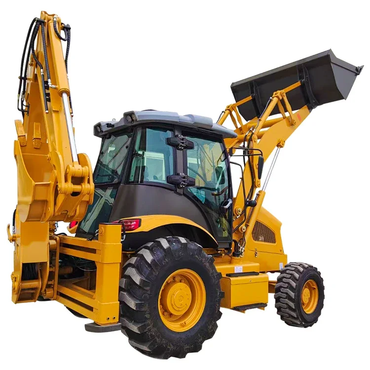 Peta konstruksi daya multi-tujuan Integral 4WD 388 baru 1cbm kapasitas ember 3cx Backhoe Loader untuk dijual