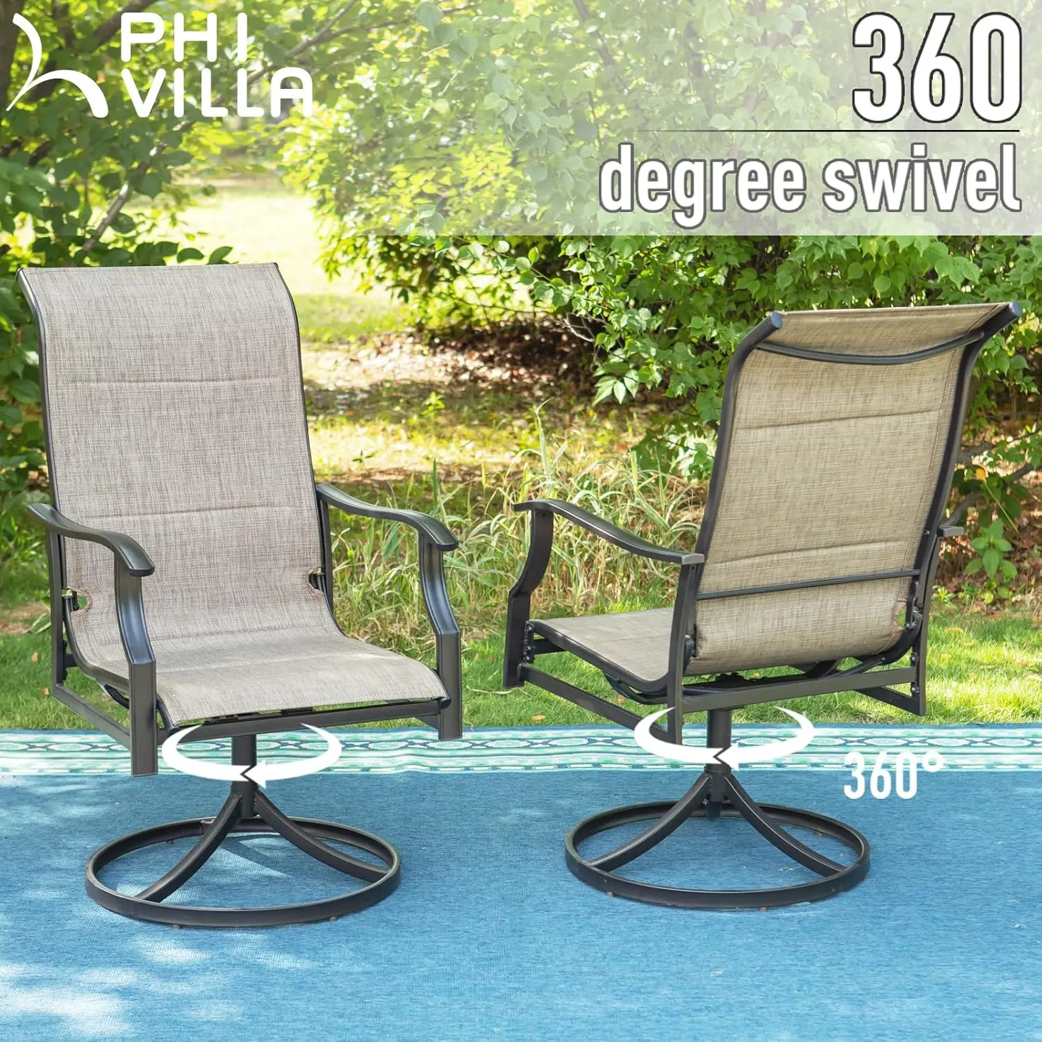 Swivel Patio Dining Chair with 42