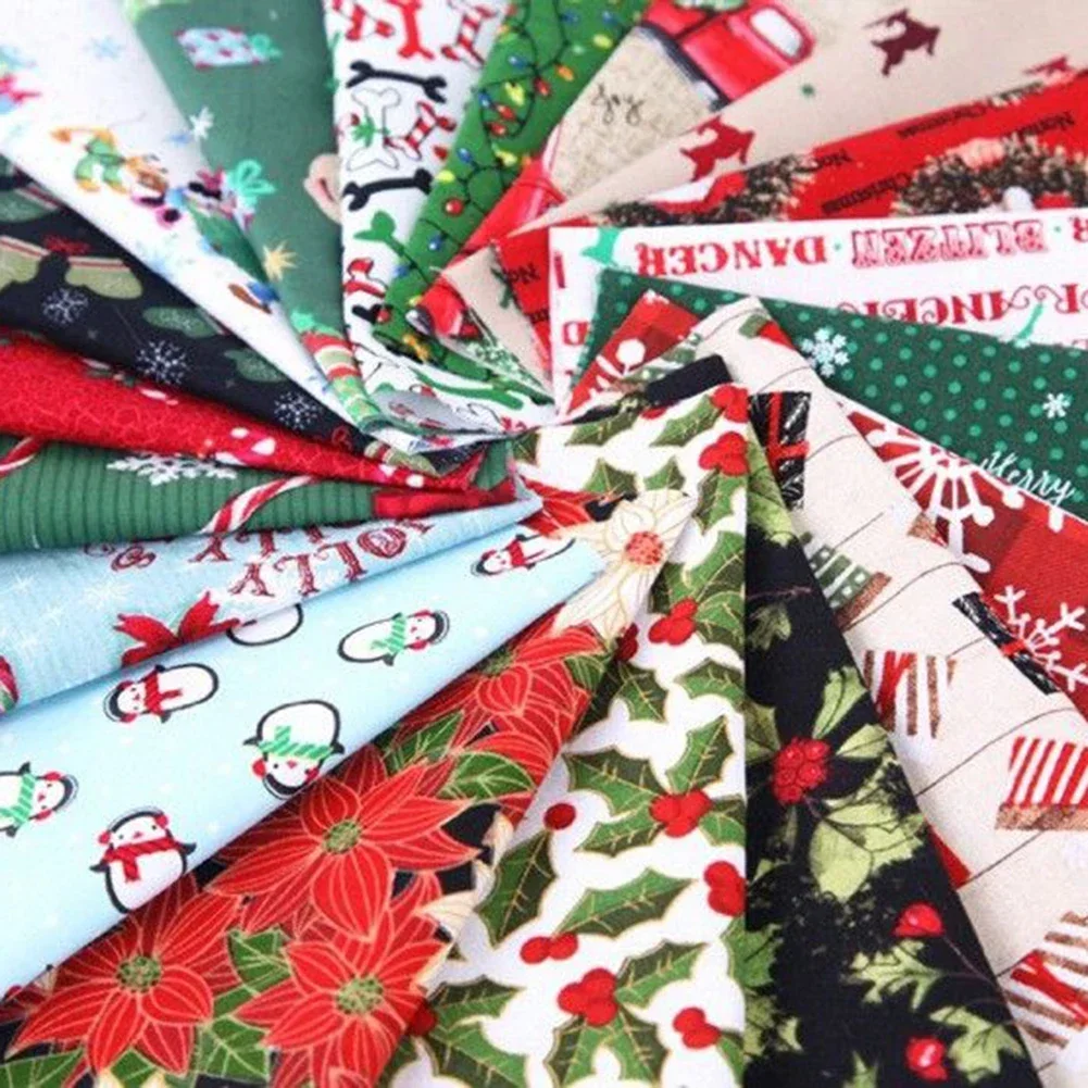 Christmas Series Cotton Fabric Printed Cloth Sewing Quilting Fabrics Patchwork Perfect For Small Christmas Craft Projects