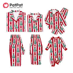 PatPat Christmas Family Matching Trees Print Stripes Long-sleeve Pajamas Sets(Flame resistant)