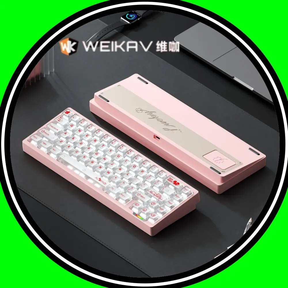 

Weikav Lucky65 V3 Wireless Aluminum Mechanical Keyboard Kit 3 Mode Wired 60% Bluetooth 2.4G RGB Hotswap PC Gaming Keyboard Gift