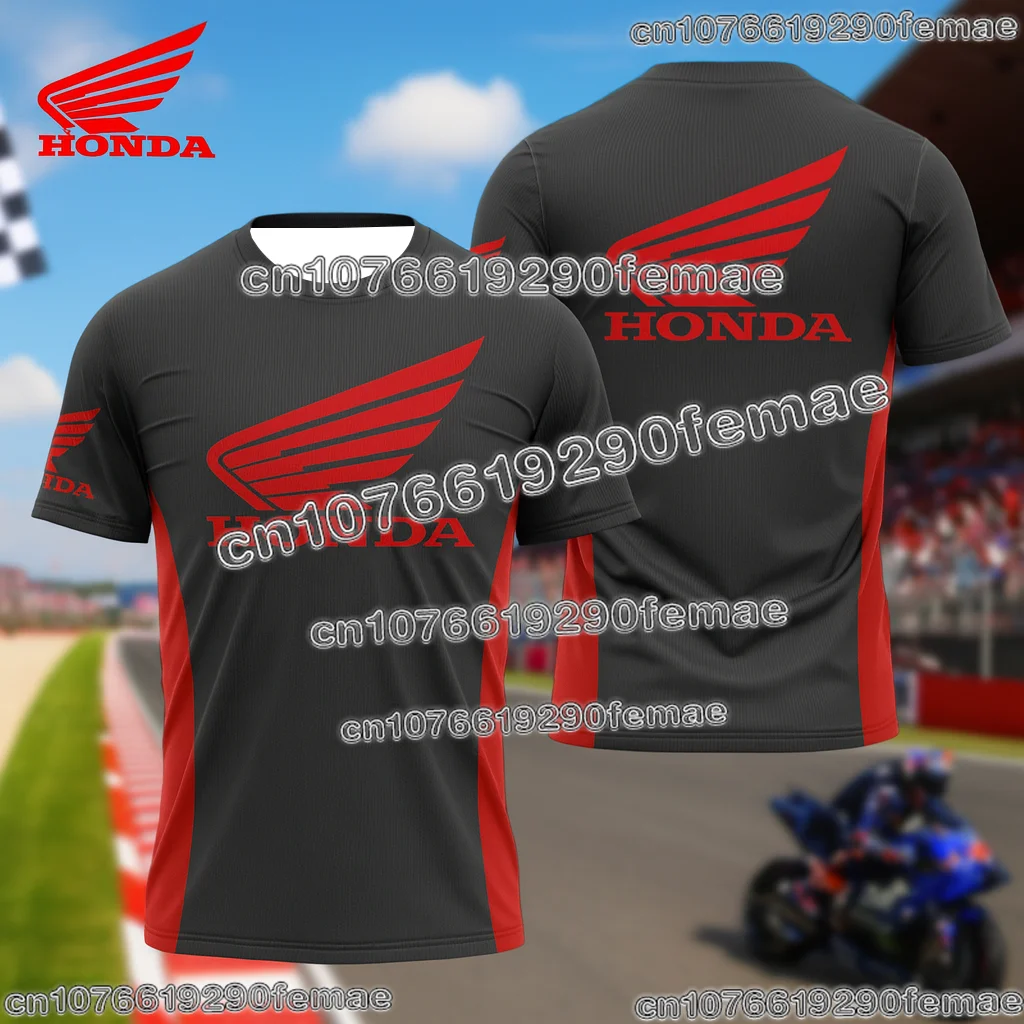 2026 New Honda Motorcycle Racing T-shirt for Men Breathable Sweat Wicking Quick Dry Comfortable High Quality Riding Top