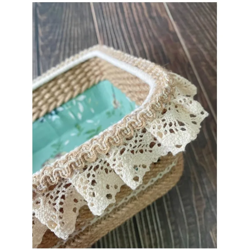 

Indoor furniture edge storage basket, desktop storage box, handwoven snack basket, skin care product storage basket