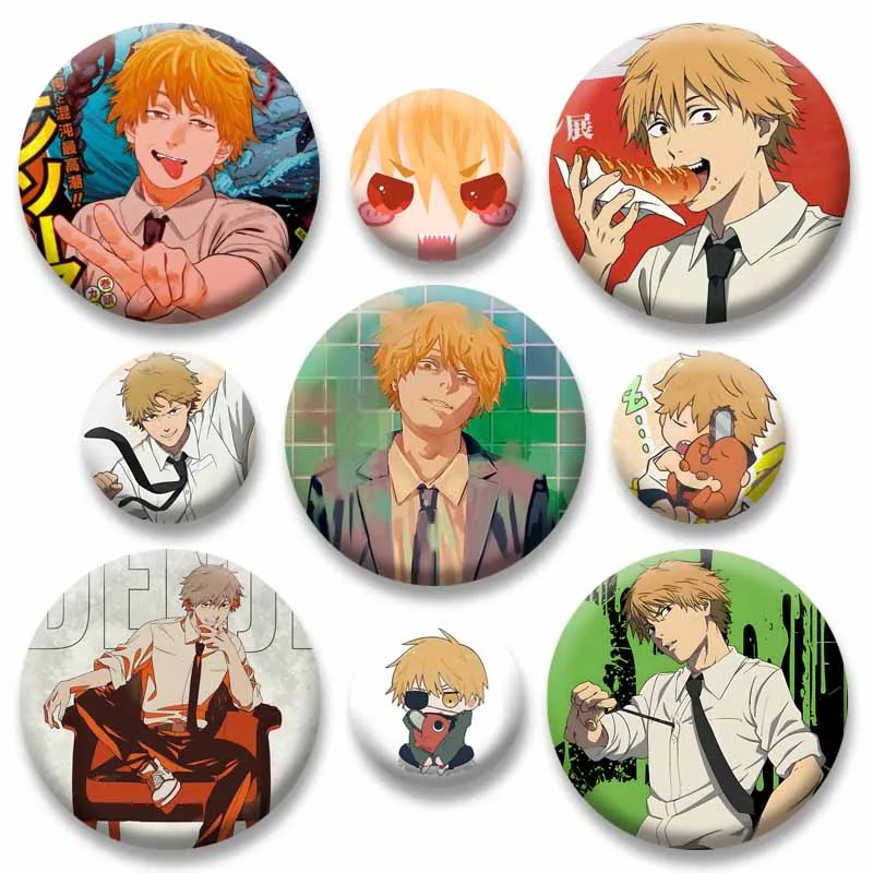 Anime Peripheral Denji Coin Brooch Cartoon Role Playing Badge Funny Handmade Enamel Pins Backpack Shoes Jewelry Accessories Gift
