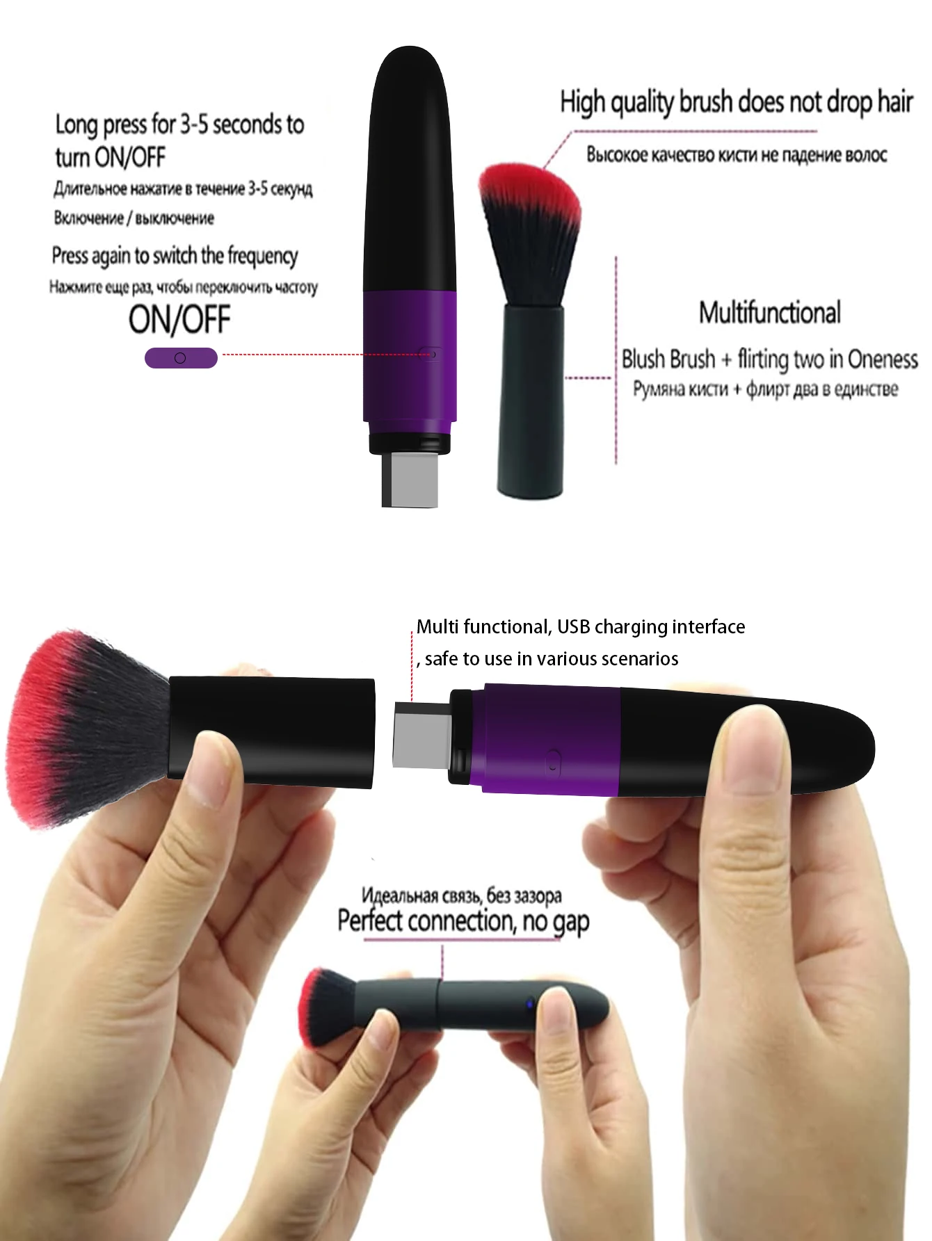 النساء G-بقعة البظر هزاز فرشاة للمكياج هزاز عصا سحرية تدليك دسار الحلمة البظر المهبل محفز لعبة الجنس للإناث