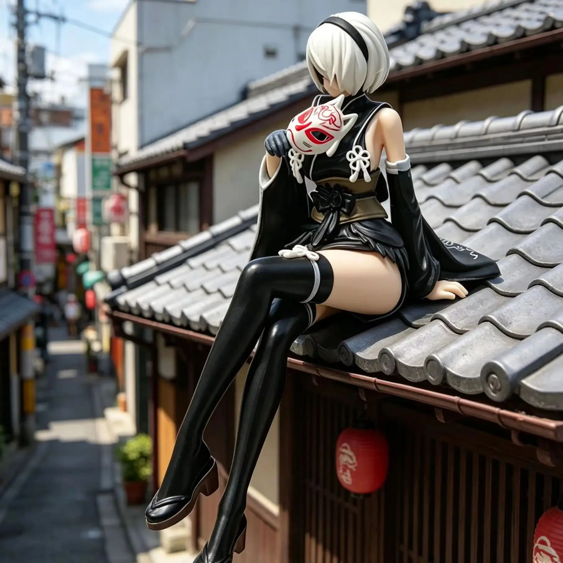 NieR: Automata Collaboration Series Kimono 2B Figura Exquisita Sentada Adorno de Escritorio