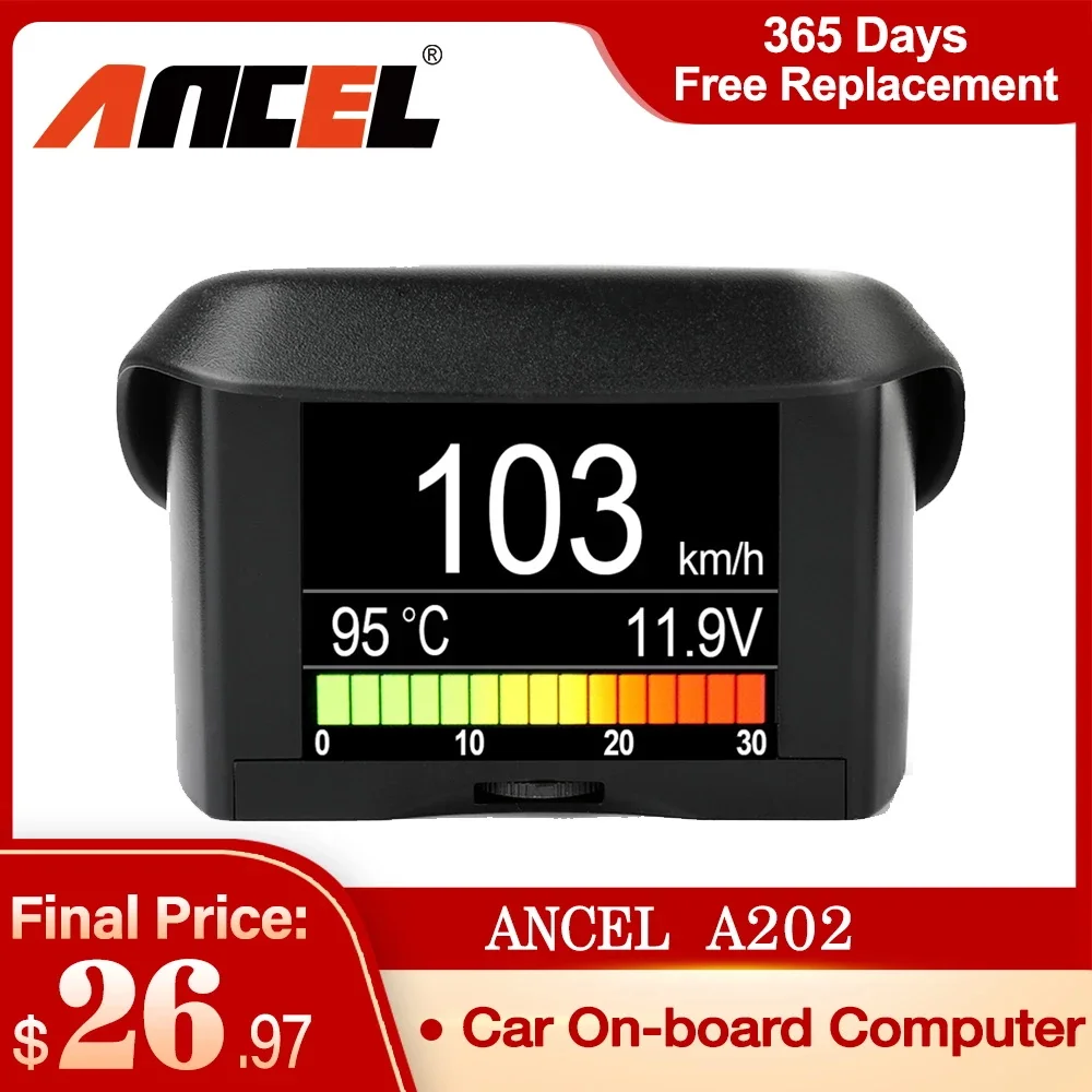 

Ancel A202 On-board Computer For Car OBD2 Digital Display Fuel Consumption Speed Voltage Water Temperature Gauge OBD HUD Display