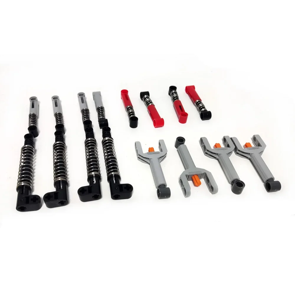 ソフト/ハードショックアブソーバーハイテクブロック部品セット小型パターアクチュエータープッシュロッド MOC ビルディングレンガのおもちゃカーアクセサリー