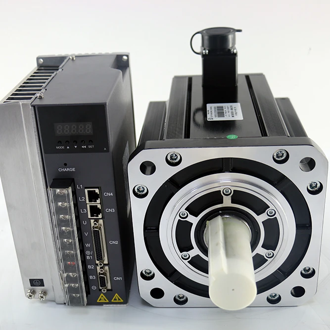 

LICHUAN Large Servo Motor 10KW 11KW 12KW 380V 1500RPM 70N.m 23bit 3 Phase AC Servo Motor Kit 180M70015 +M1534P CNC Servos