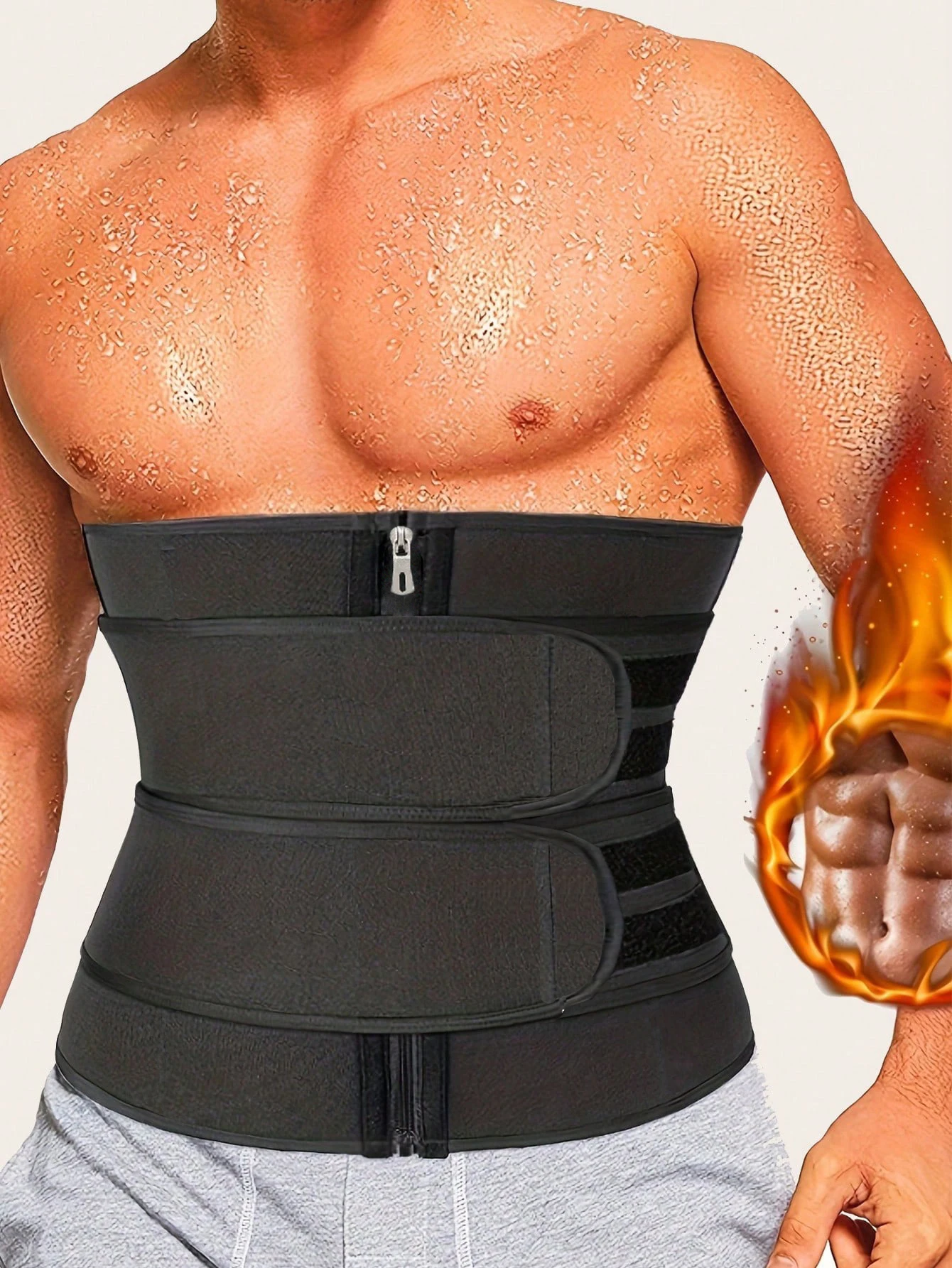 Цельный пояс для похудения, формирователь тела для похудения, корректирующее белье для занятий спортом живота, мужское корректирующее белье для фитнеса