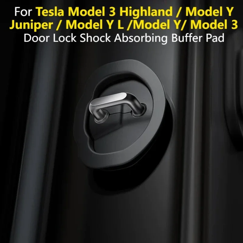 Mute Closing Car Mod Accessories For Tesla Model 3 Highland/Model Y Juniper/Model Y L /Y/3 Door Lock Shock Absorbing Buffer Pad