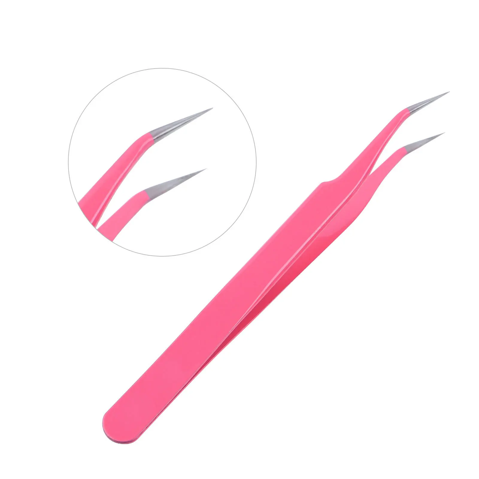 Nail tools Tweezers Nail pink elbow straight tweezers diamond-encrusted clip accessories DIY beauty tools