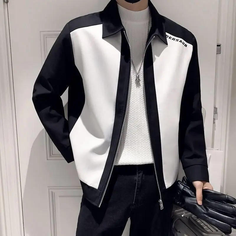 Men's New Trendy Brand Puff and Handsome Street Explosion Jacket with Collar and Zipper Placket