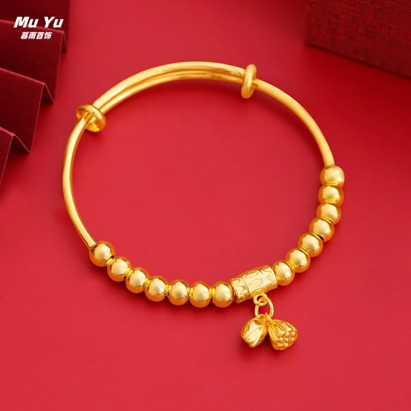 

Xiaohongshu Style Two Worlds Lotus Seed Pod Bracelet for Women Copper Plated Ancient Method Good Luck Bead Bracelet Wedding Jewe