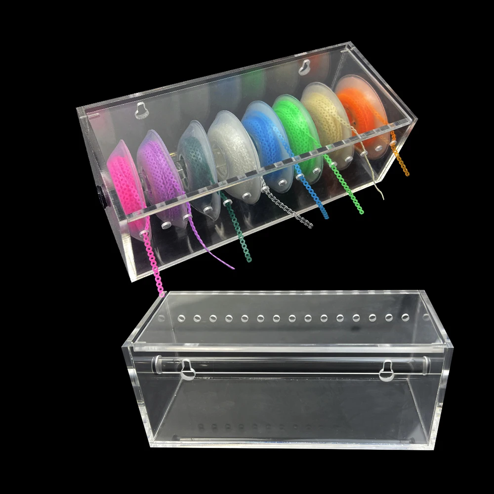 Dental Power Chain Box Dispenser Placing Box for Orthodontic Elastic Chain Storage Case Organizer Dentistry Materials