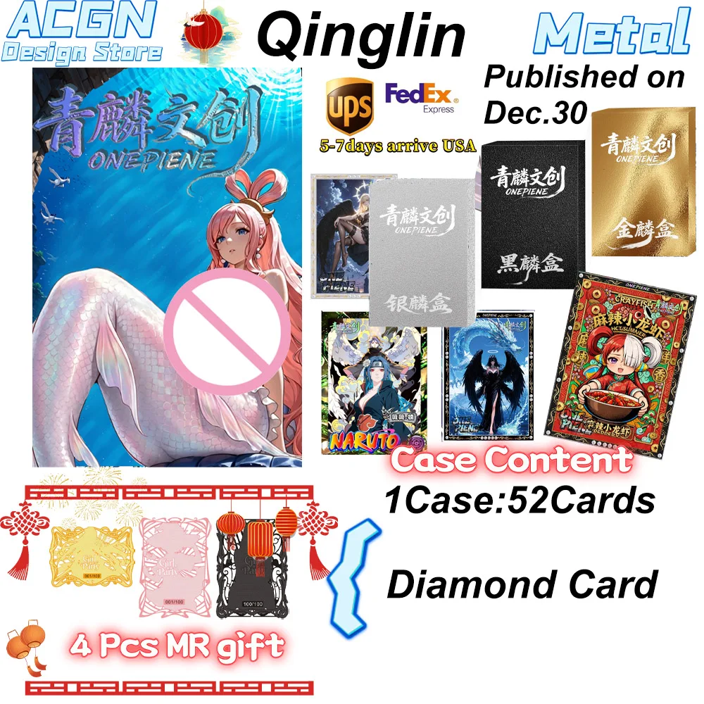 

2025 оптовая продажа Qinglian Cultural One Piece Metal Diamond Multi Party Joint Venture Интересные карты ACG CCG TCG