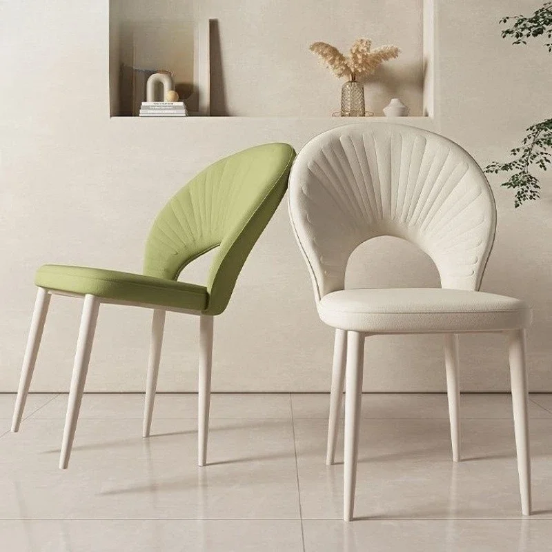 Estilo nórdico, cadeira de jantar, cadeira de quarto simples, estilo creme