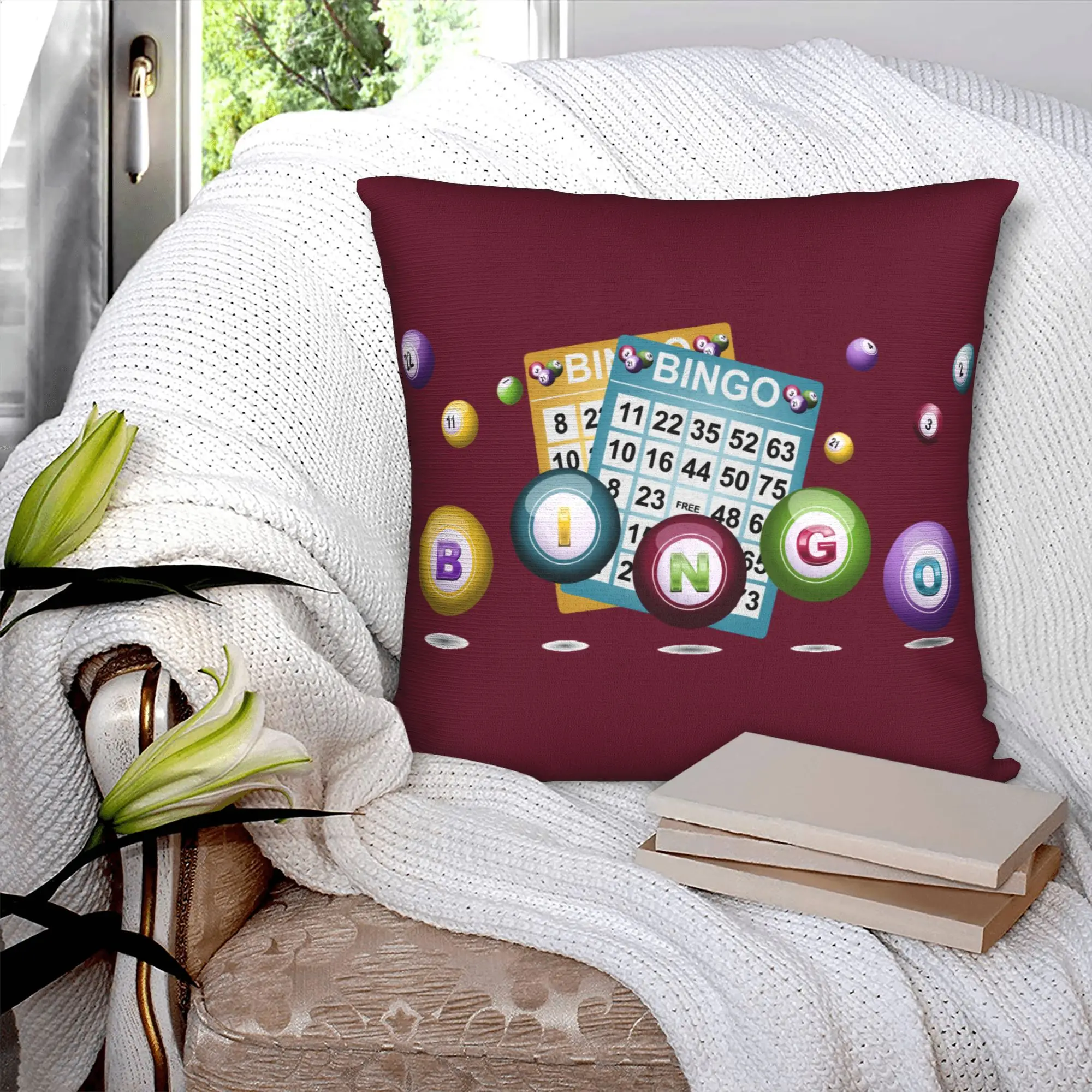 Nordic Style Hot Game Bingo Cushion Cover 45x45cm Velvet  Throw Pillow for Sofa Square Pillowcase Home Decorative