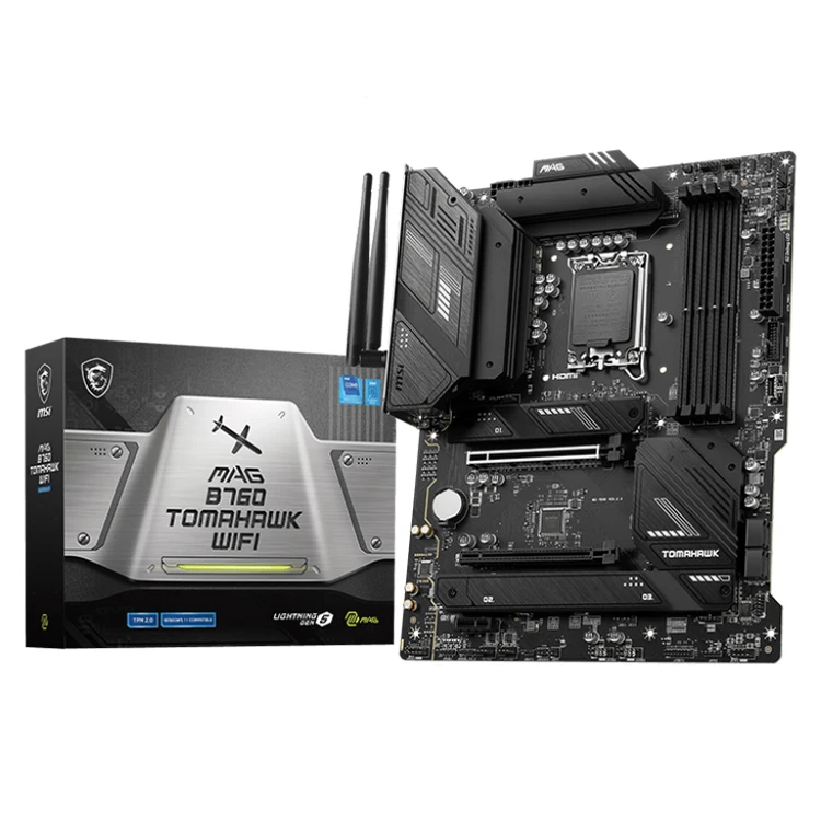 MS MAG B760 TOMAHAWK WIFI  Motherboard with LGA 1700 socket Supports DDR5 Memory 12th/ 13th Gen Inel Core processors