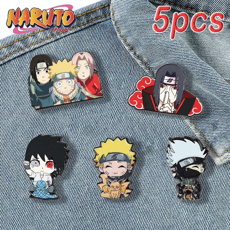 Naruto Anime Enamel Pin Sasuke Kakashi Cartoon Metal Brooch Badge Uchiha Itachi Backpack Pin Accessories Jewelry for Friends