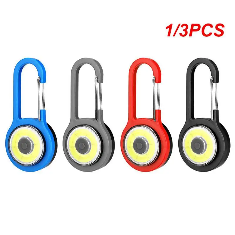 3 Modes COB LED Flashlight Carabiner Light Portable Lanterna Keychain Hanging Backpack Lamp For Night Walking Camping