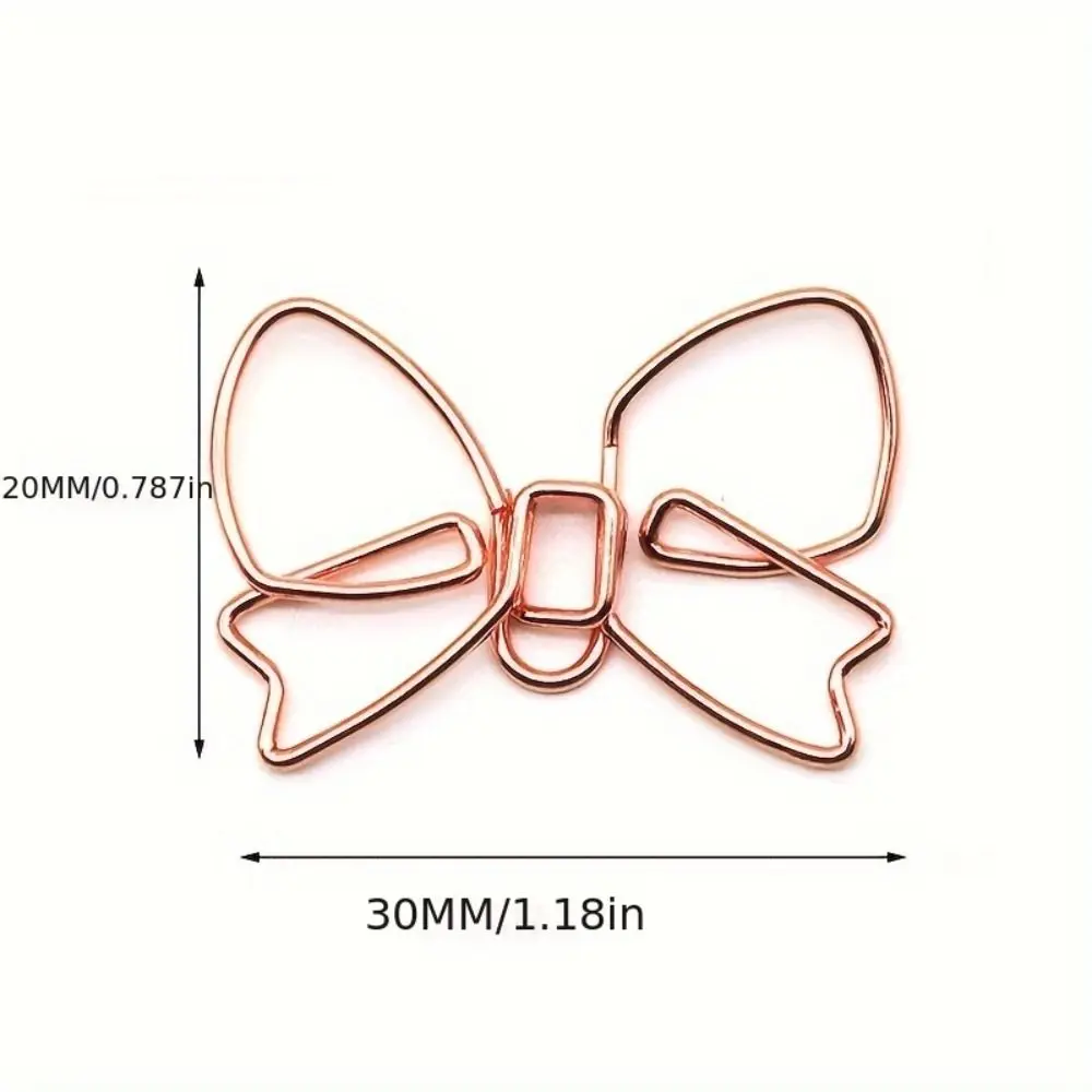 10PCS Stationery Metal Bowknot Paper Clips Special-shaped Creative Bookmark Clip Gold Paper Clamps Office/School