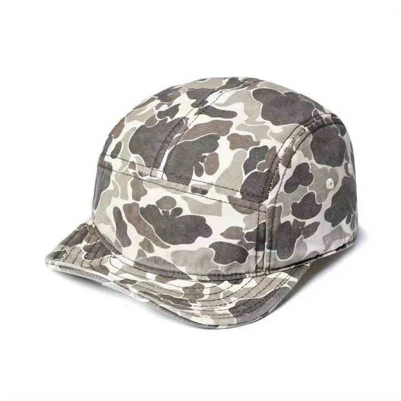 Custom Hat Versatile Camouflage Baseball Hat - Lightweight, Soft Brim, Retro Design For Both Genders, Five-Panel Structure, Viso