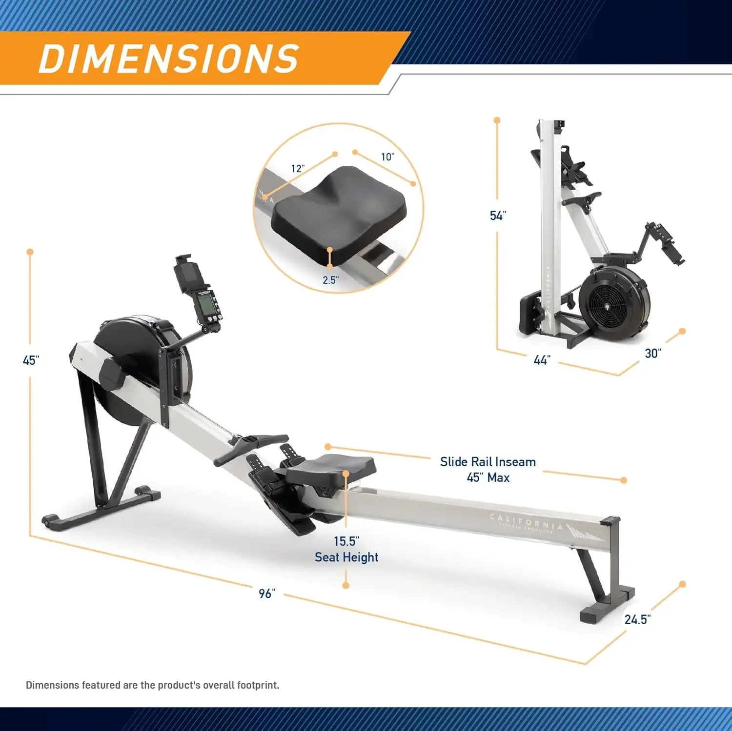 Resistance Rowing Machine with Transport Wheels