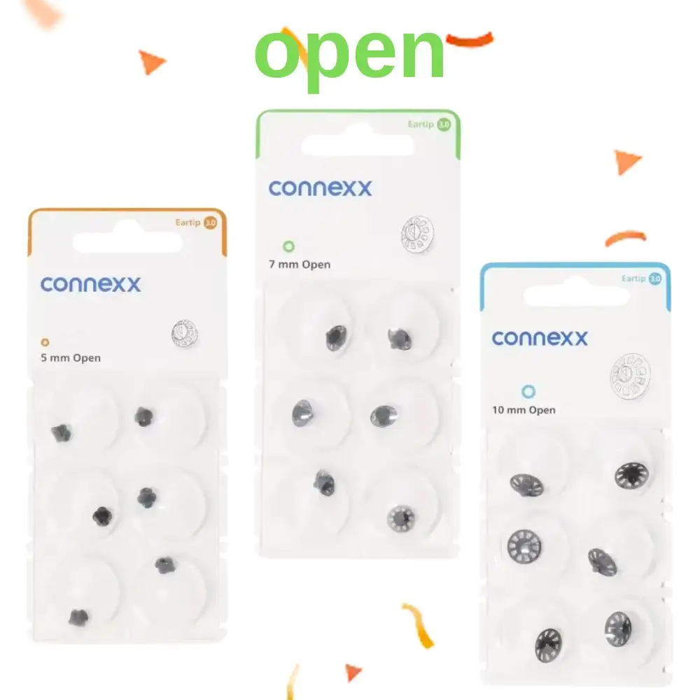 

Connexx Eartip 3.0 Open (5mm 7mm 10mm ) for Signia Pure Charge & Go AX/IX RIC Rexton Hearing aids