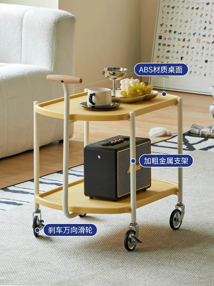 Cream Sandstorm Hair Edge Table Network Red Small Unit Mobile Tea Table Creative Living Room Storage Small Cart Corner Table