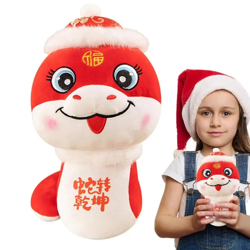 Schlangen-Plüsch-Dekoration, chinesisches Neujahr, Schlangen-Plüschtier, 2025, gefüllte Maskottchen-Puppe für Frühlingsfest, Tischdekoration, Glück für Kinder