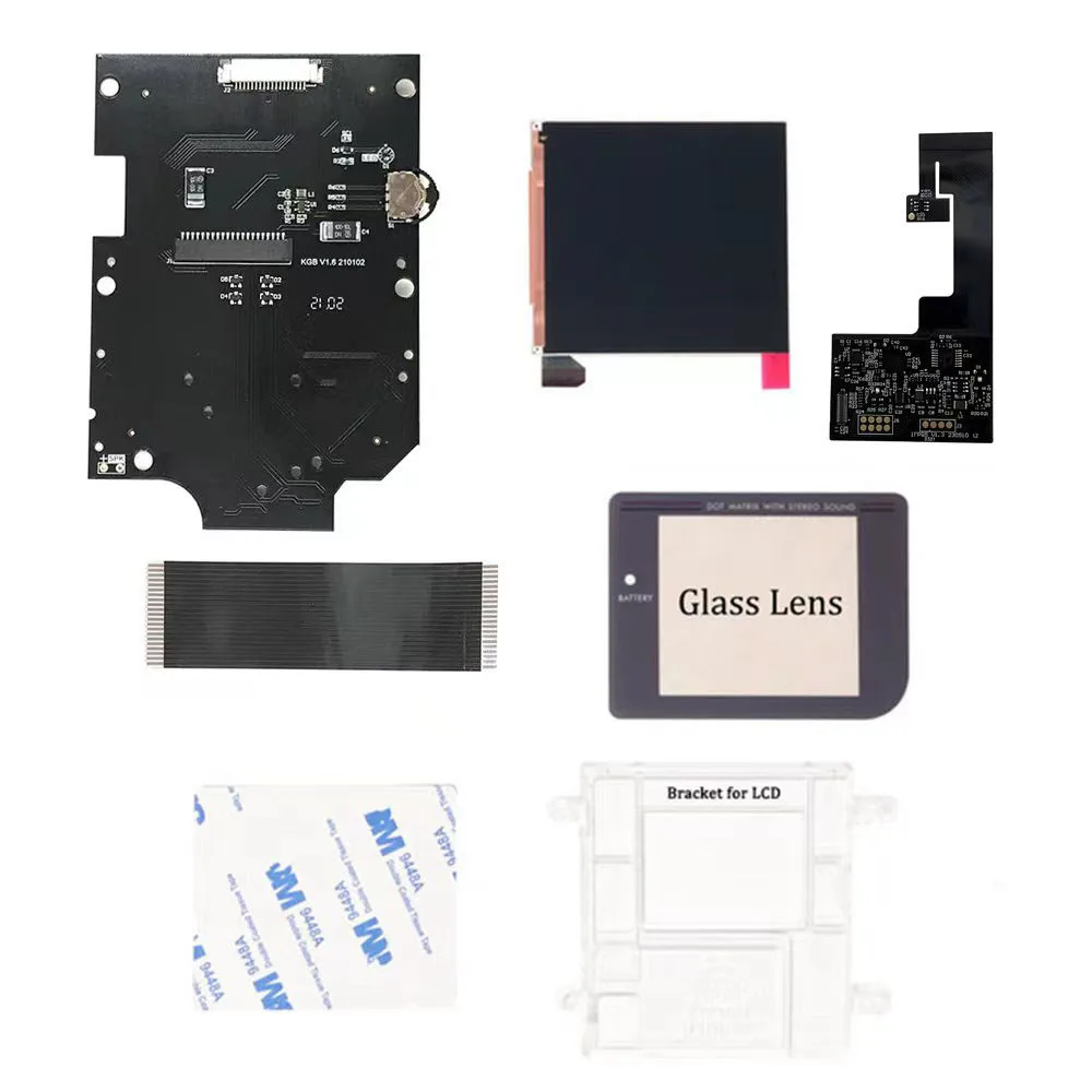 전체 화면 IPS LCD 키트 교체 GB DMG IPS LCD 백라이트, 높은 조명 밝기 36 빈티지 배경 색상 조정 가능