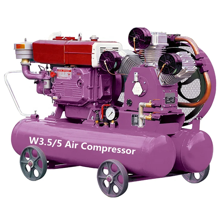 W3.0/5 piston air compressor mining 5bar portable industrial diesel air compressor