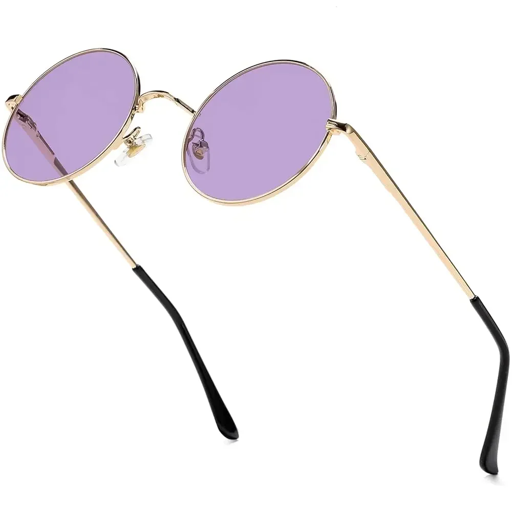 

Круглые солнцезащитные очки AIEYEZO в стиле ретро для мужчин и женщин, круглые поляризационные солнцезащитные очки, модные винтажные маленькие круглые очки