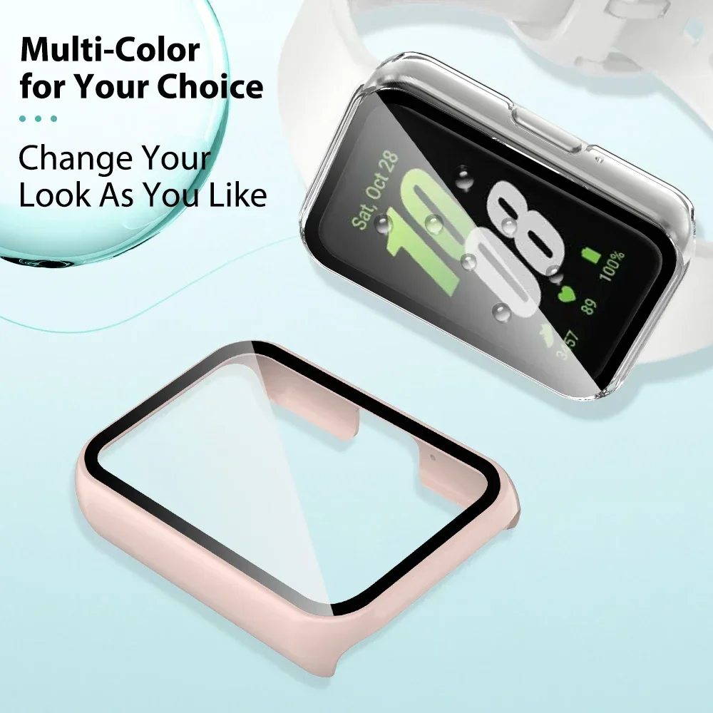 Glass+Case for Samsung Galaxy Fit 3 PC All-around Bumper Protective Cover Screen Protector for Samsung Galaxy Fit3 Accessories