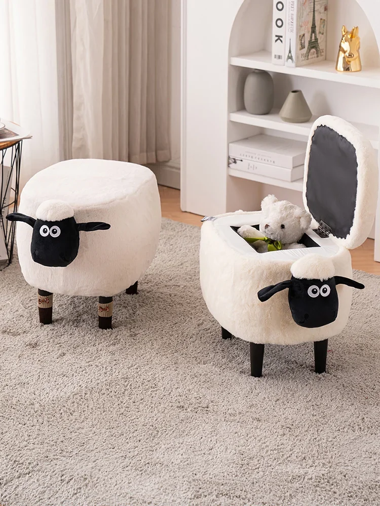 

Shawn lamb shoes stool stool makeup stool household shoes stool dressing stool storage solid wood washable creative footstool.