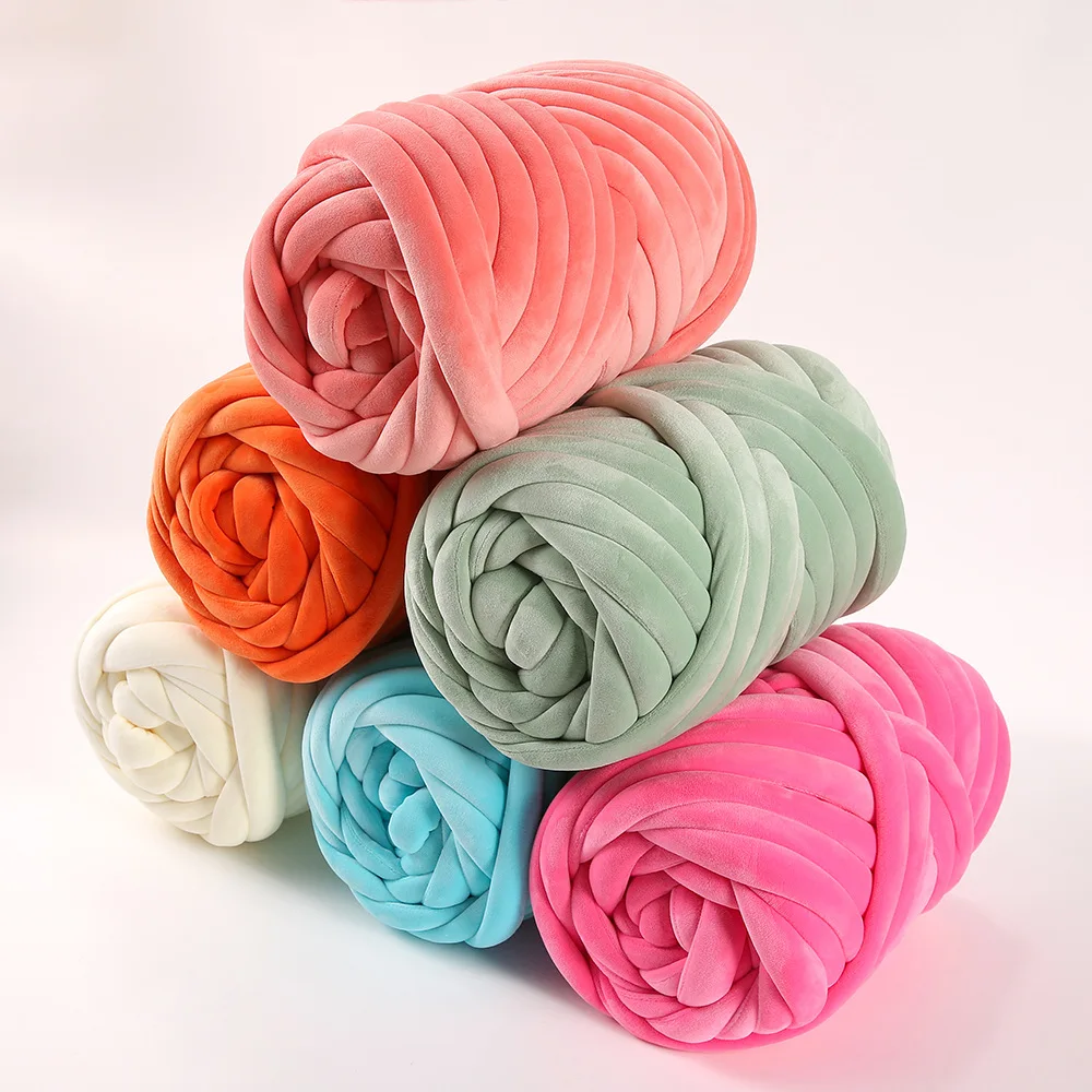 

Crystal Velvet Filled Yarn Long Yarn 3cm Thick Handmade Woven Wool Blanket Line Cloth Strip Pillow New DIY Cat Nest Line Yarn