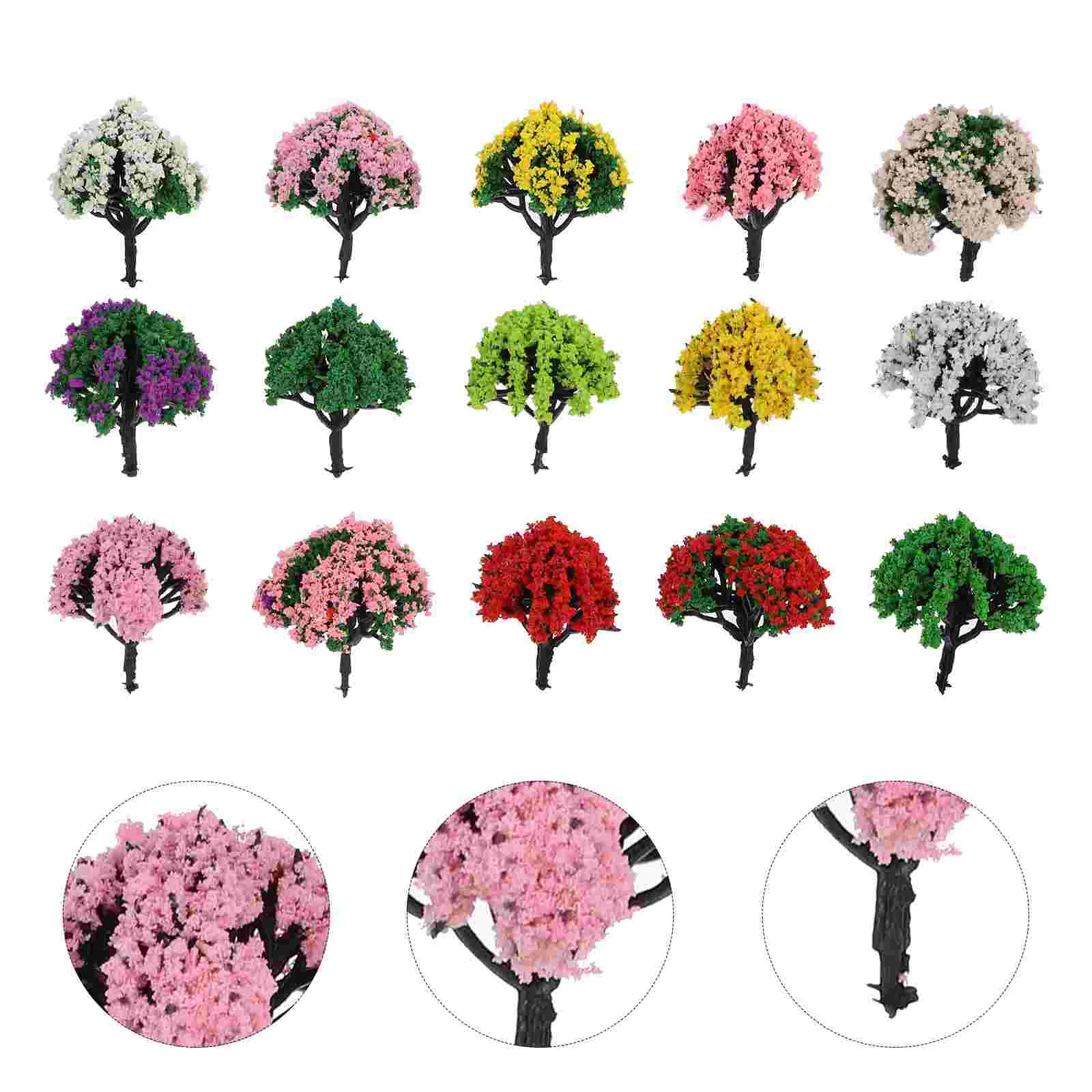 15 Pcs Small Tree Model Trees Models Scenery Architecture Miniature Fake Decor DIY Landscape