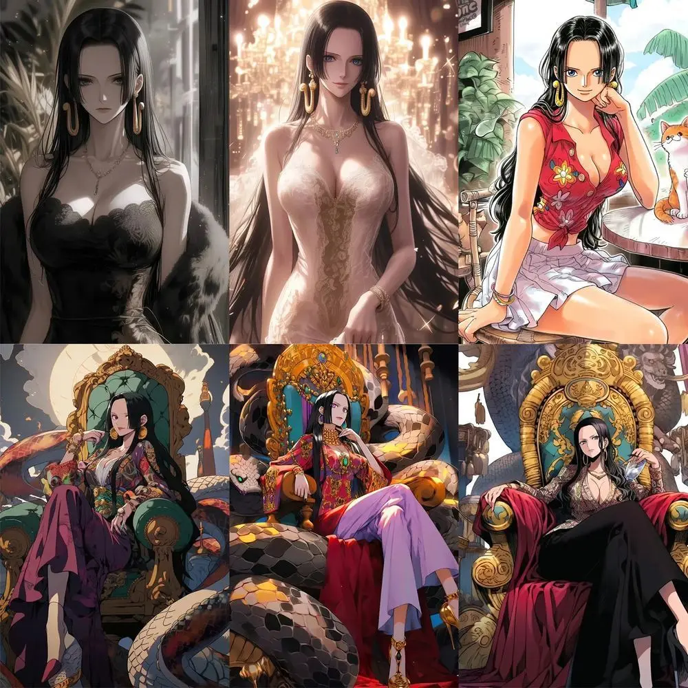 Naklejka One Piece Hancock Anime Postać Nagi Sexy Dekoracyjna Naklejka na Podręcznik Bagaż Urocze Artykuły Papiernicze Etui na Telefon, Bagaż